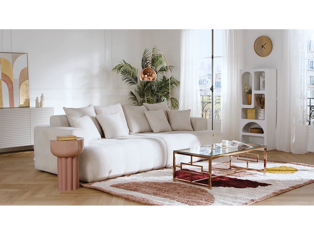 Motino - Canapé 4 places tissu texturé beige - Vue supplémentaire 3