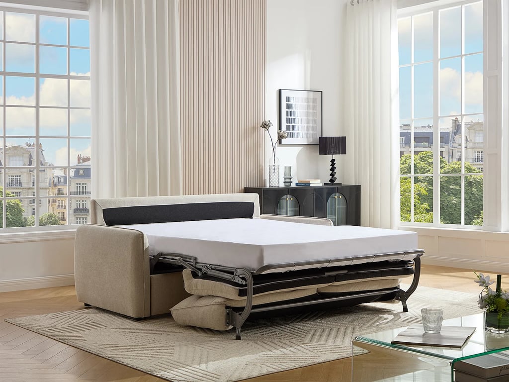 Orelis canapé convertible 3 places tissu beige - Vue supplémentaire 1