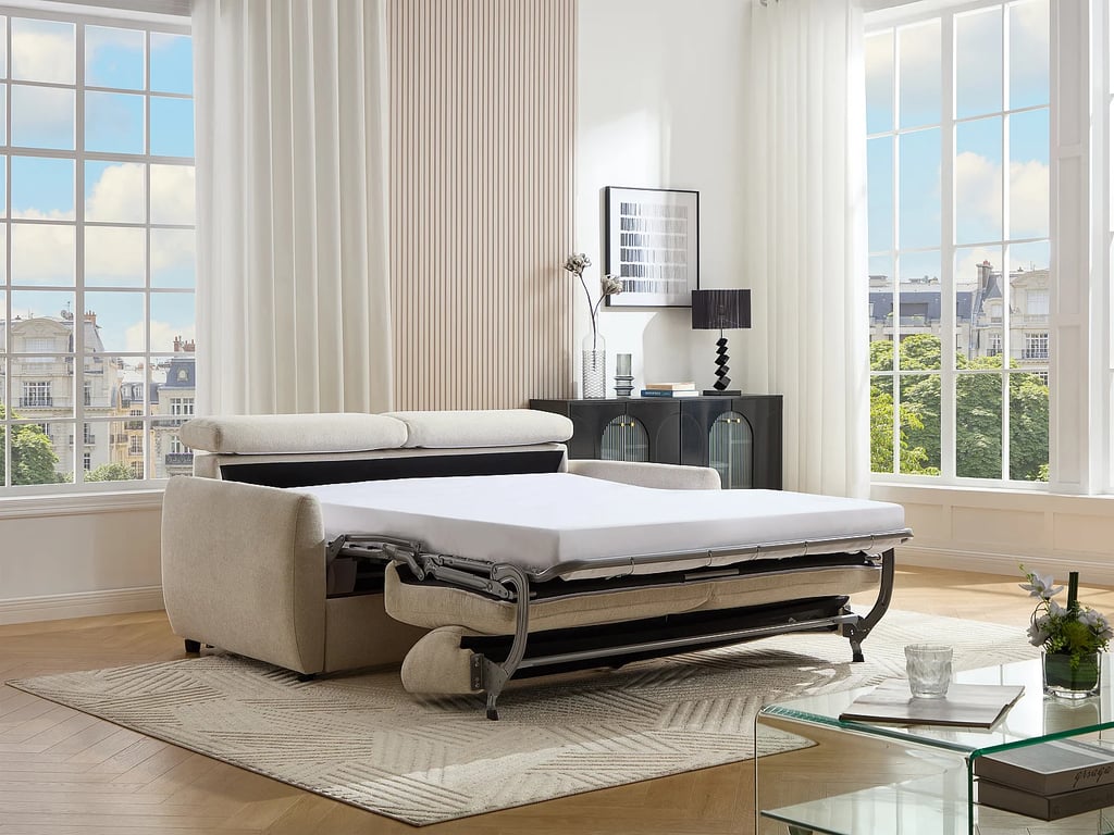 Sovali canapé convertible 3 places tissu beige - Vue supplémentaire 1
