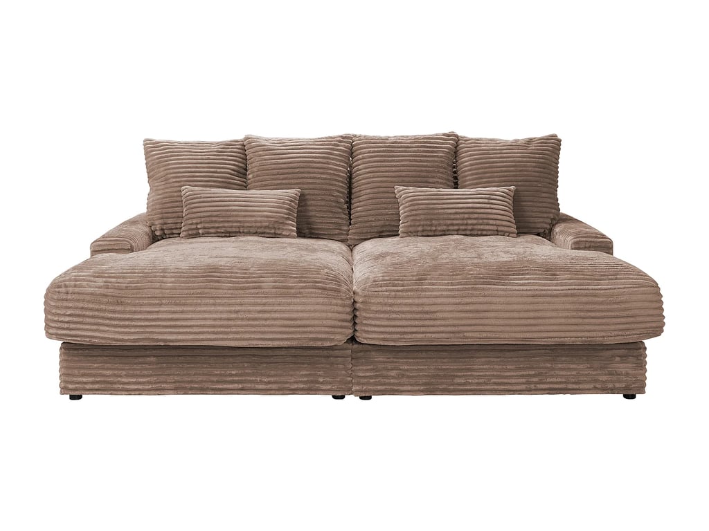 Calazo canapé 3 places assise profonde velours côtelé taupe - Vue supplémentaire 2