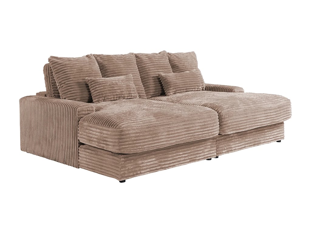 Calazo canapé 3 places assise profonde velours côtelé taupe - Vue supplémentaire 3