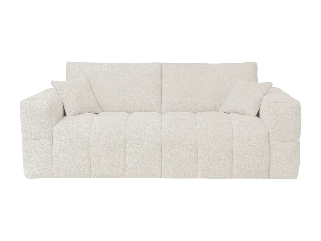 Issoro canapé convertible 4 places tissu bouclette beige - Vue supplémentaire 3