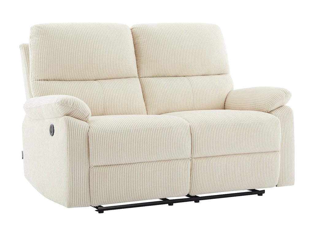 Lunano canapé 2 places velours côtelé beige relax électrique - Vue supplémentaire 3