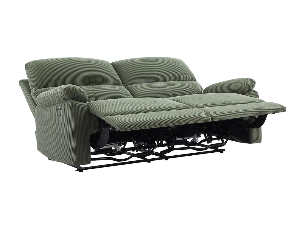 Lunano canapé 3 places velours côtelé vert relax électrique - Vue supplémentaire 3