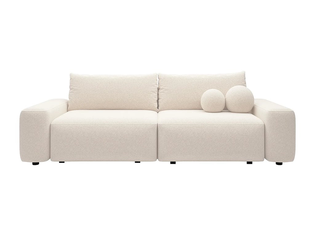 Daviso canapé convertible 4 places tissu chiné beige - Vue supplémentaire 2