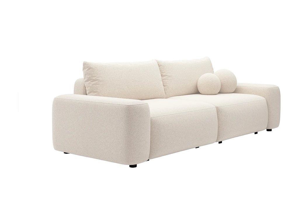 Daviso canapé convertible 4 places tissu chiné beige - Vue supplémentaire 3