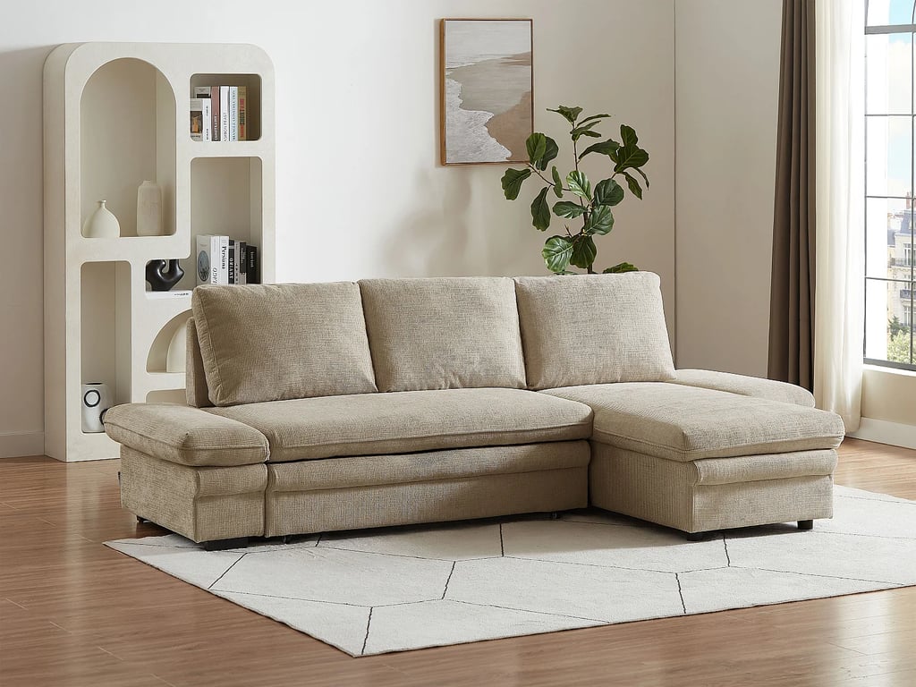 Produit similaire: Siviara canapé d'angle convertible réversible 4 places tissu chenille beige