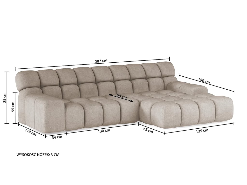 Campile - Canapé d'angle gauche 4 places tissu texturé gris assise coulissante électrique - Vue supplémentaire 2