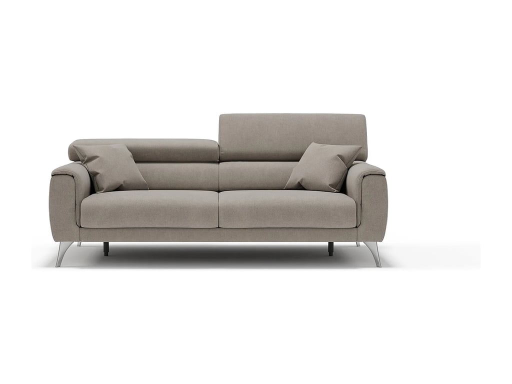 Caravaggio - Canapé 3 places microfibre beige assise coulissante - Vue supplémentaire 1