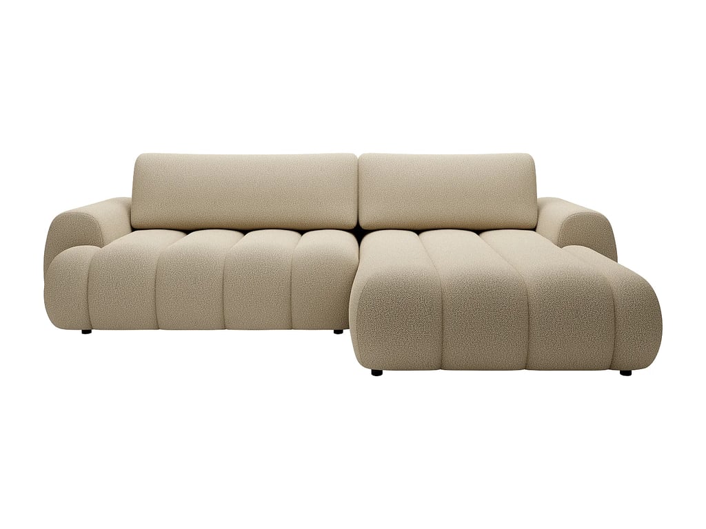 Fridora canapé d'angle convertible droit 4 places tissu beige - Vue supplémentaire 2