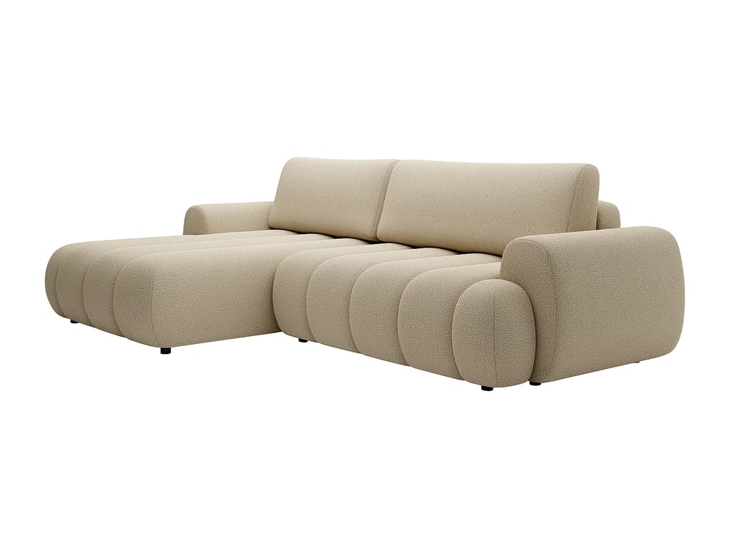 Fridora canapé d'angle convertible gauche 4 places tissu beige - Vue supplémentaire 3