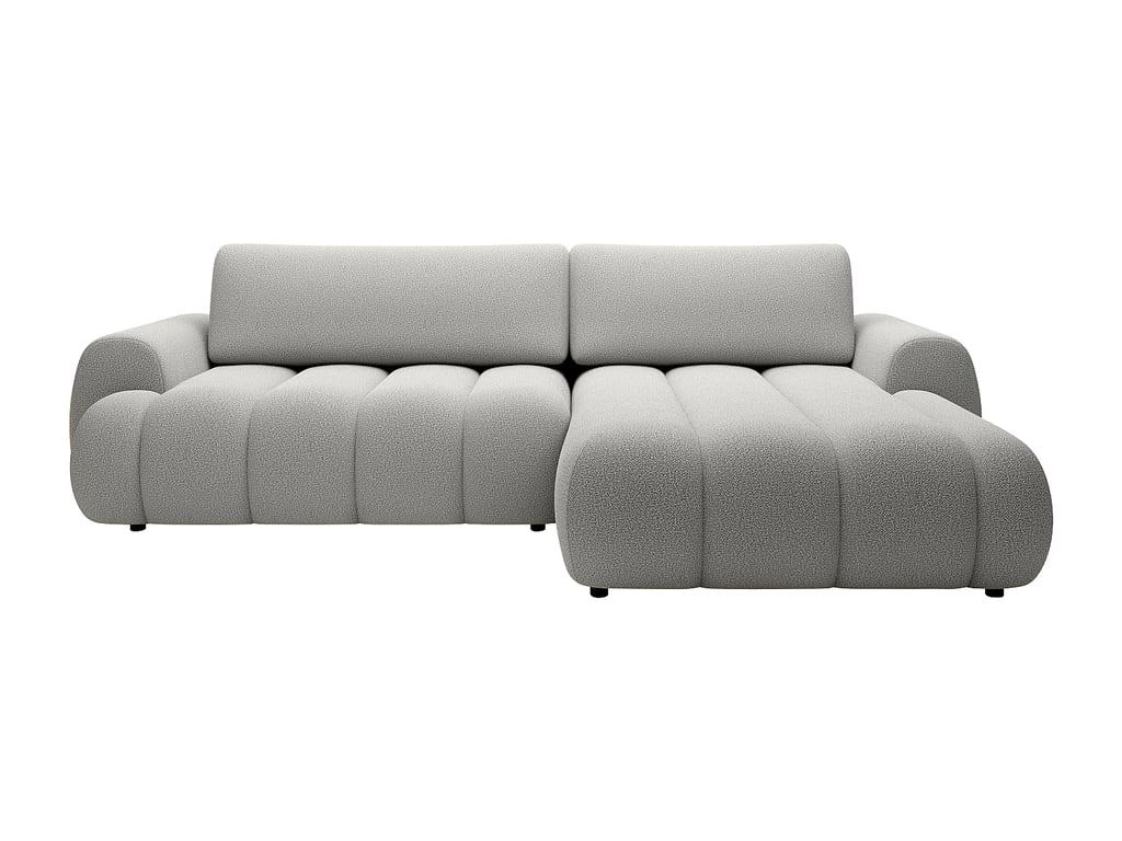 Fridora canapé d'angle convertible droit 4 places tissu gris clair - Vue supplémentaire 2
