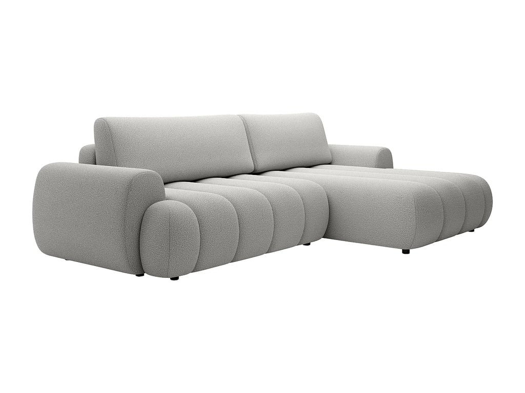 Fridora canapé d'angle convertible droit 4 places tissu gris clair - Vue supplémentaire 3