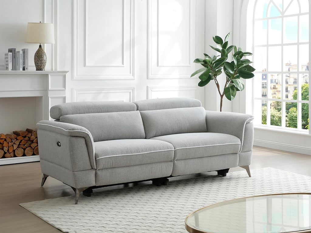 Macari canapé 3 places tissu gris relax électrique - Vue supplémentaire 1
