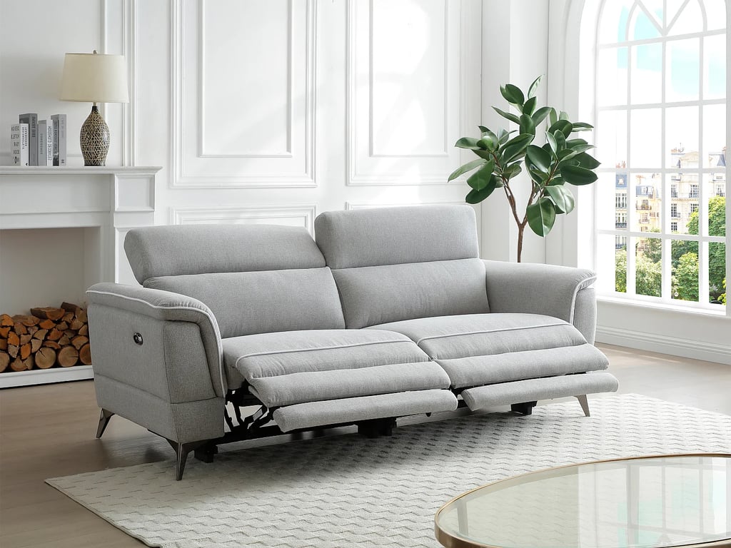 Macari canapé 3 places tissu gris relax électrique - Vue supplémentaire 3