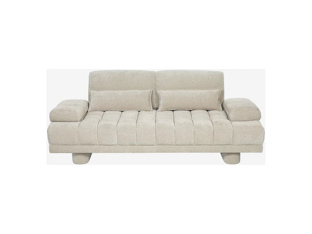 Polane - Canapé 3 places tissu beige dossier avance-recule - Vue supplémentaire 1