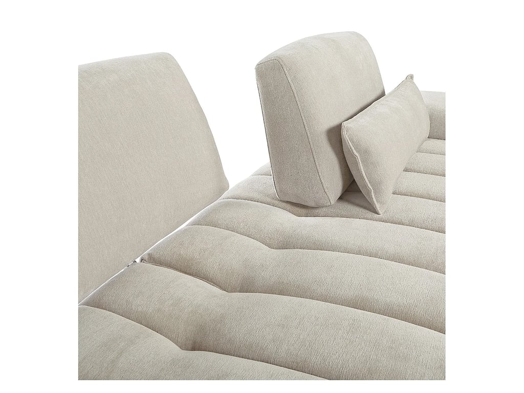 Polane - Canapé 3 places tissu beige dossier avance-recule - Vue supplémentaire 3