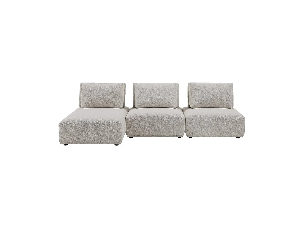Rudolf - Canapé modulable 3 places tissu bouclette gris dossier avance-recule - Vue supplémentaire 1