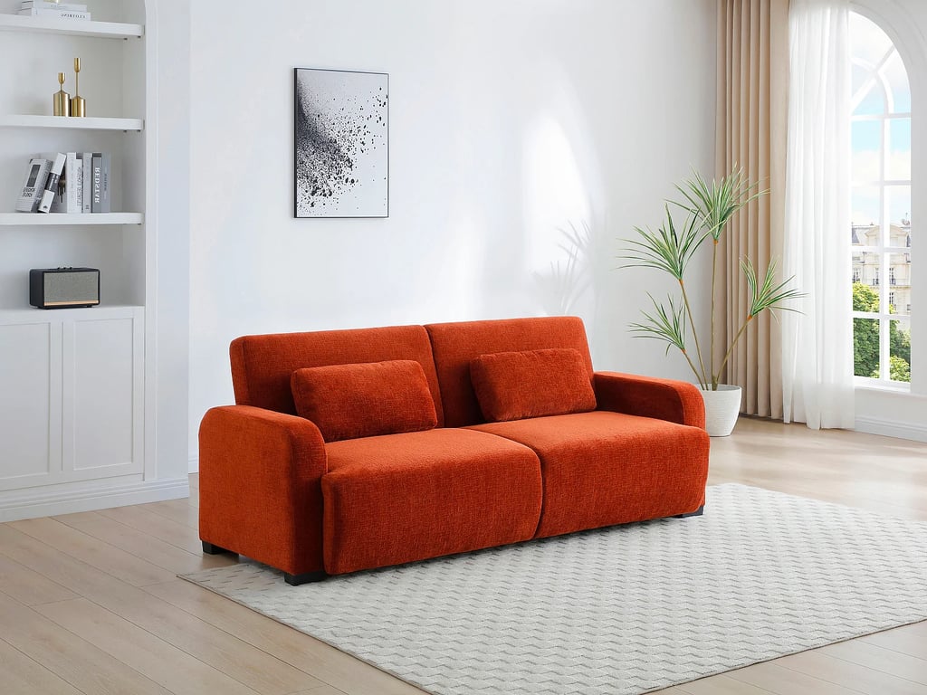 Produit similaire: Lomario canapé convertible 3 places clic-clac tissu chenille terracotta