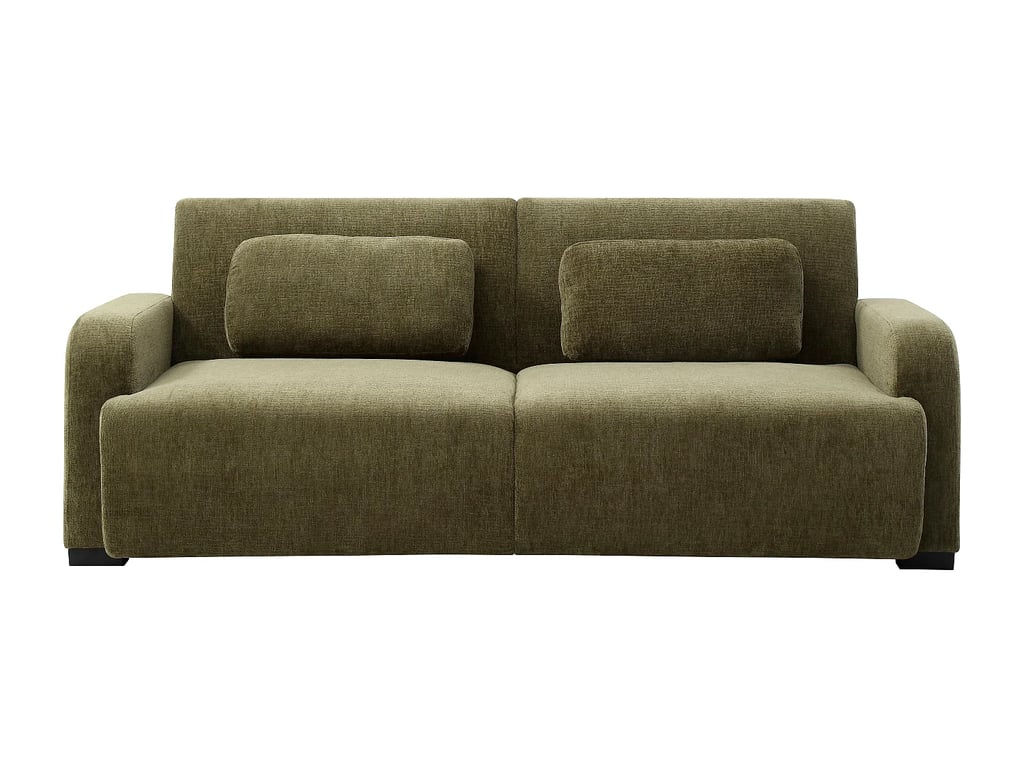 Lomario canapé convertible 3 places clic-clac tissu chenille vert - Vue supplémentaire 2