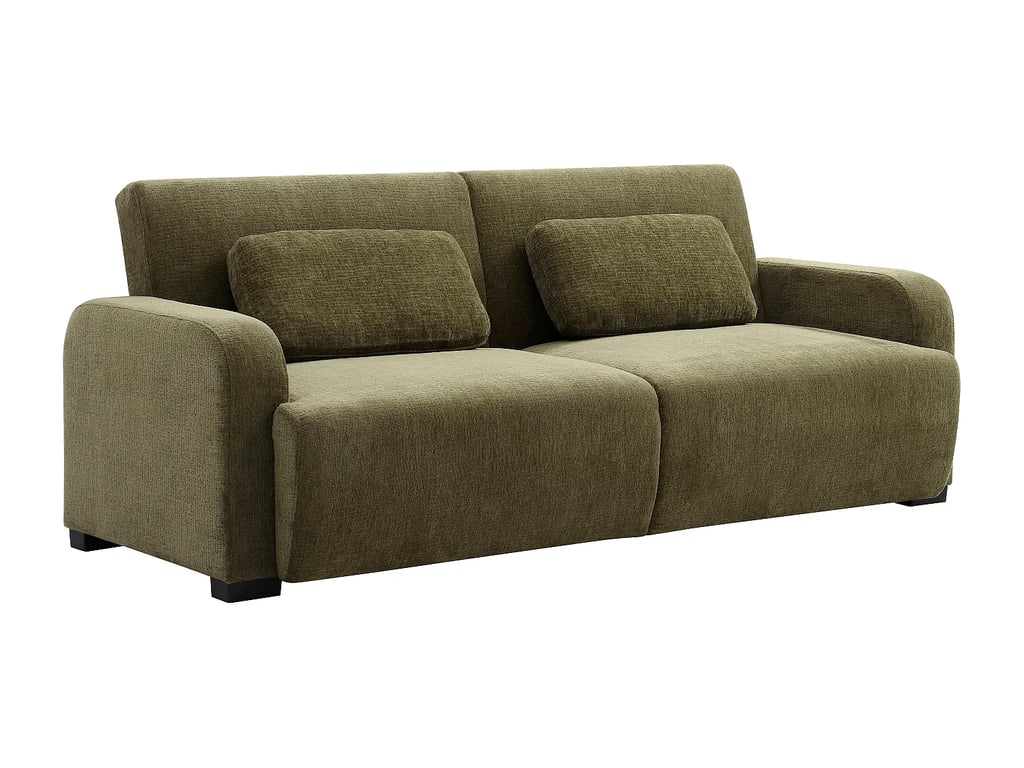 Lomario canapé convertible 3 places clic-clac tissu chenille vert - Vue supplémentaire 3