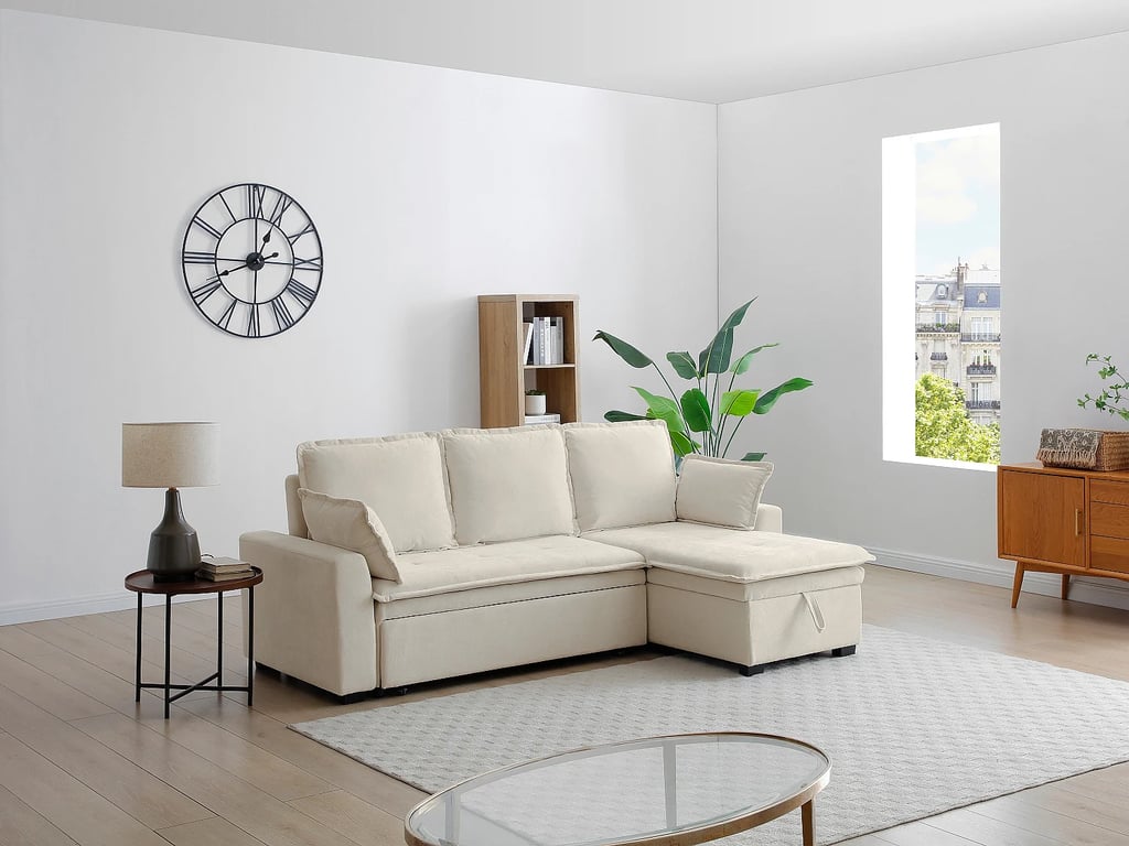 Produit similaire: Zakila canapé d'angle convertible réversible 4 places tissu blanc cassé