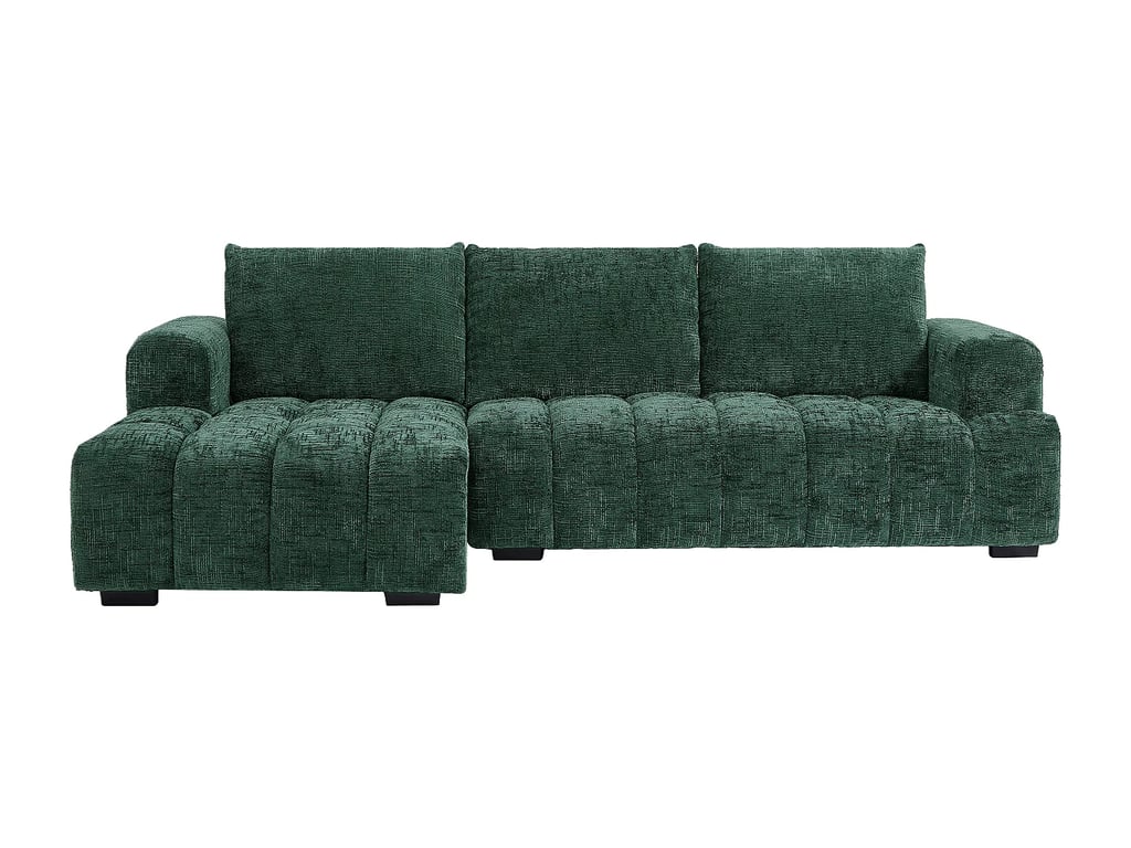 Benola canapé d'angle gauche 5 places tissu texturé vert - Vue supplémentaire 1