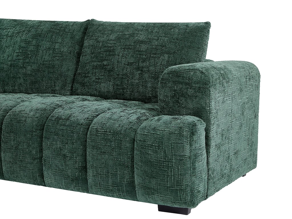 Benola canapé d'angle gauche 5 places tissu texturé vert - Vue supplémentaire 3