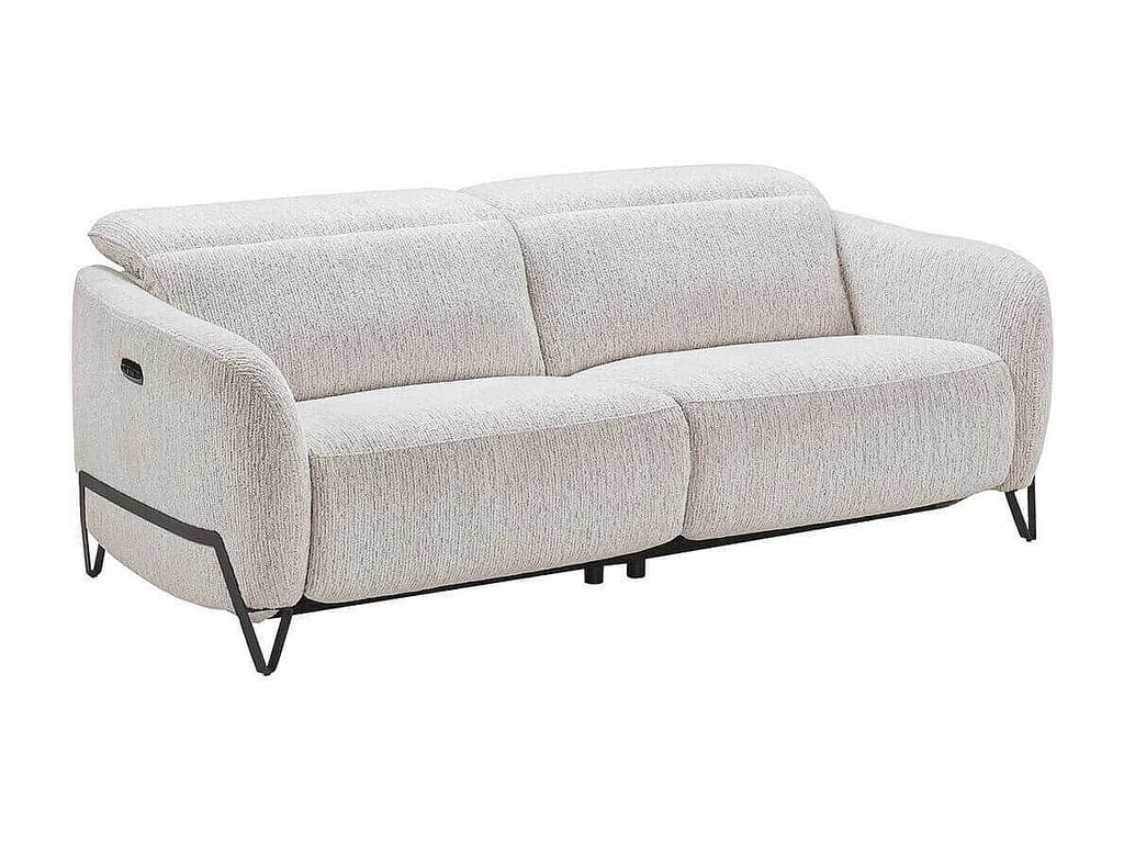 Amsten canapé 3 places tissu texturé beige relax électrique - Vue supplémentaire 1