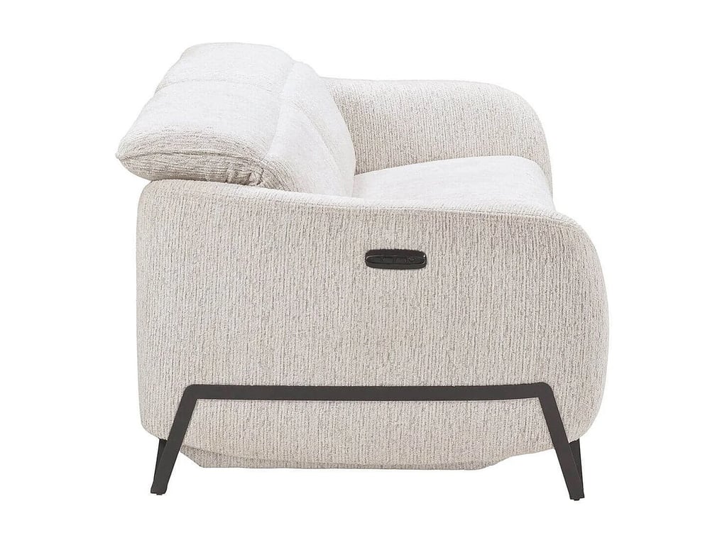 Amsten canapé 3 places tissu texturé beige relax électrique - Vue supplémentaire 3