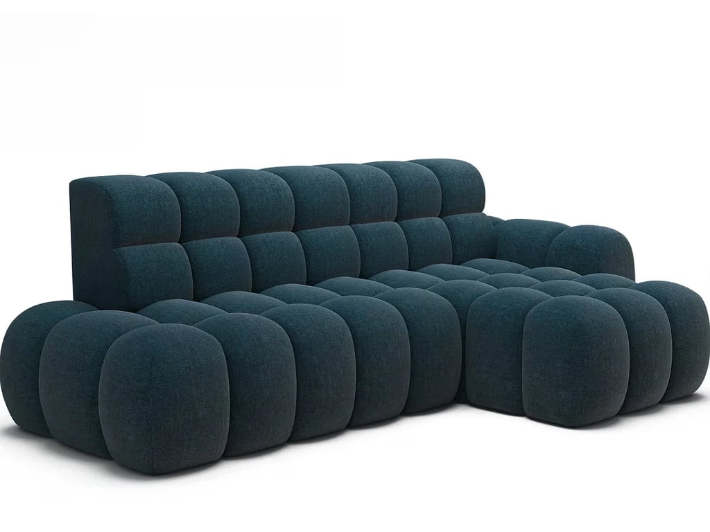 Kindo - Canapé d'angle convertible 4 places tissu bleu canard assise coulissante électrique - Vue supplémentaire 3