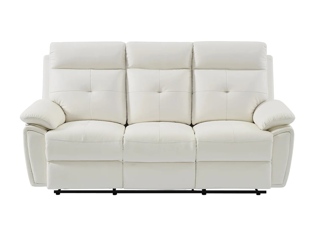 Vineta canapé 3 places cuir blanc relax - Vue supplémentaire 2