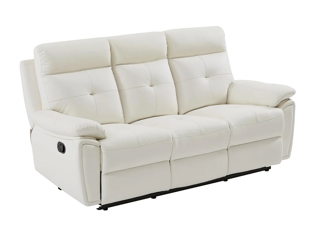 Vineta canapé 3 places cuir blanc relax - Vue supplémentaire 3