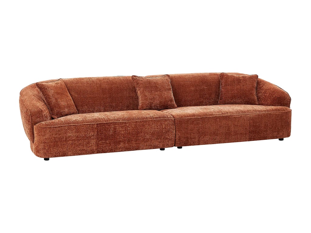 Zuliaka canapé 4 places tissu texturé terracotta - Vue supplémentaire 2
