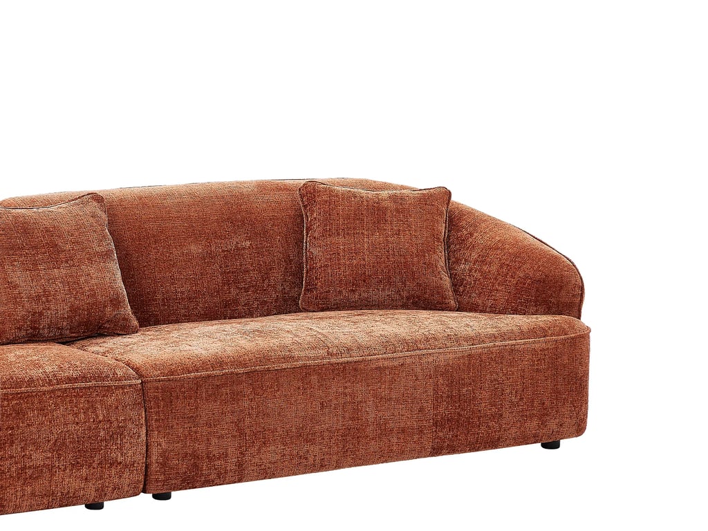 Zuliaka canapé 4 places tissu texturé terracotta - Vue supplémentaire 3
