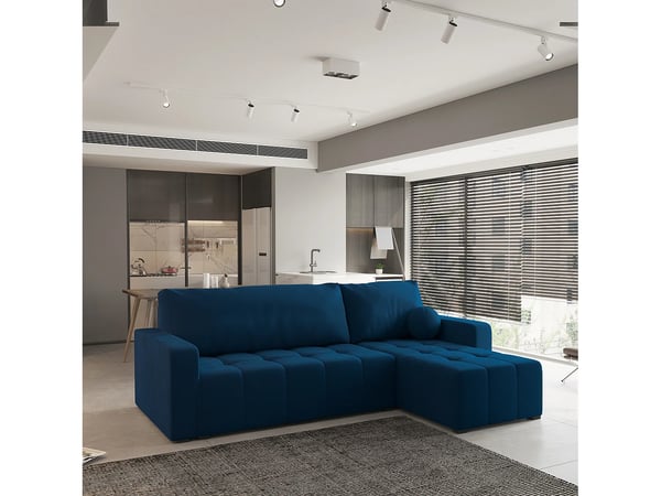Volira canapé convertible 3 places tissu bouclette bleu