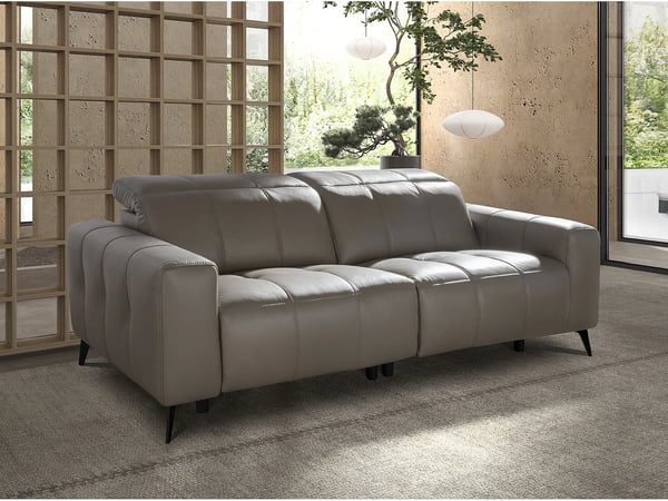 6210 canapé 3 places cuir gris relax électrique