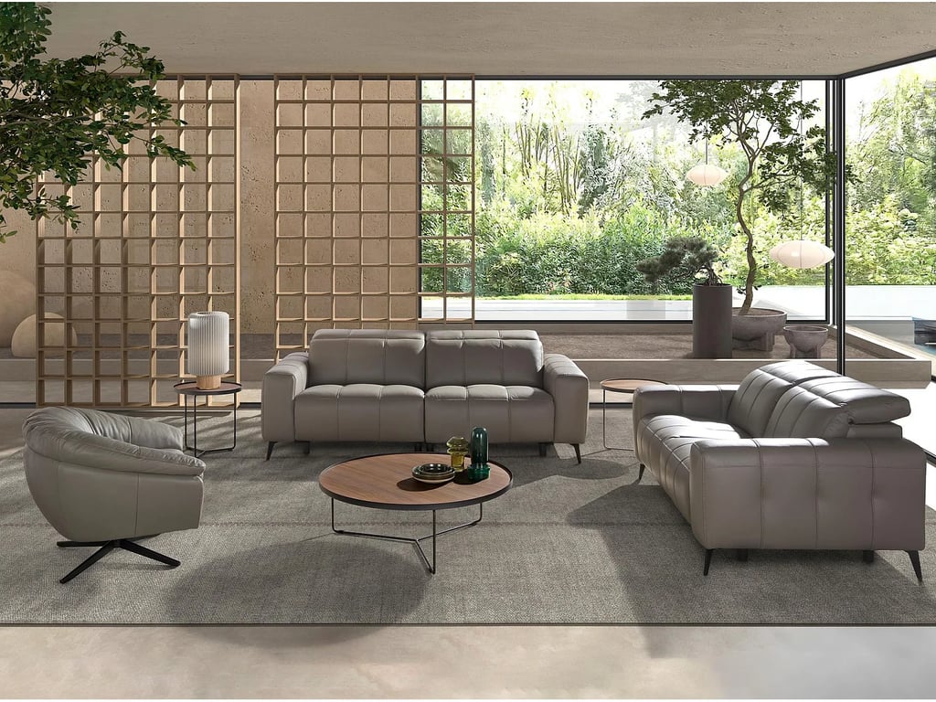 6210 canapé 3 places cuir gris relax électrique - Vue supplémentaire 3