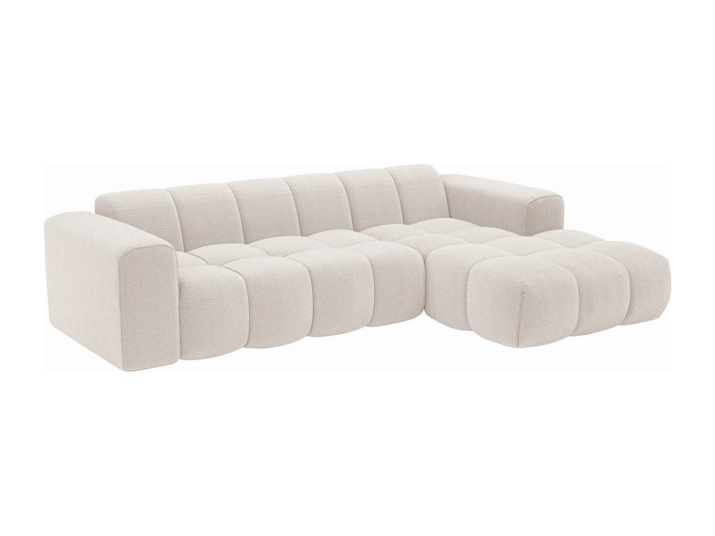 Caleso canapé d'angle droit 4 places tissu chenille beige - Vue supplémentaire 2