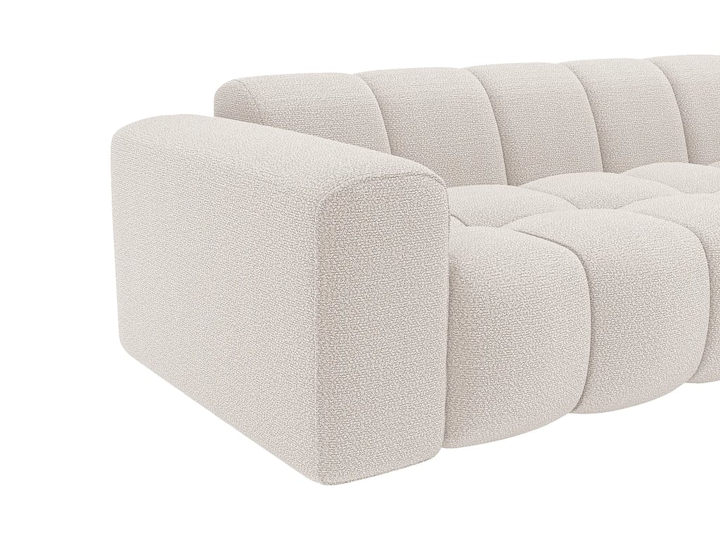 Caleso canapé d'angle droit 4 places tissu chenille beige - Vue supplémentaire 3