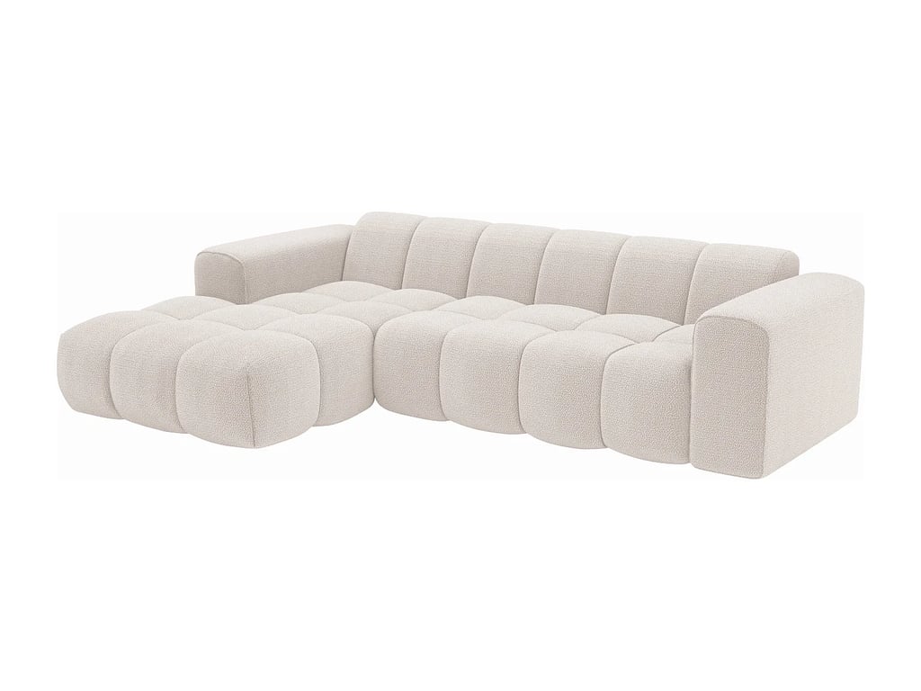 Caleso canapé d'angle gauche 4 places tissu chenille beige - Vue supplémentaire 2