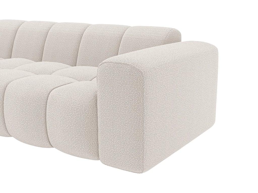 Caleso canapé d'angle gauche 4 places tissu chenille beige - Vue supplémentaire 3