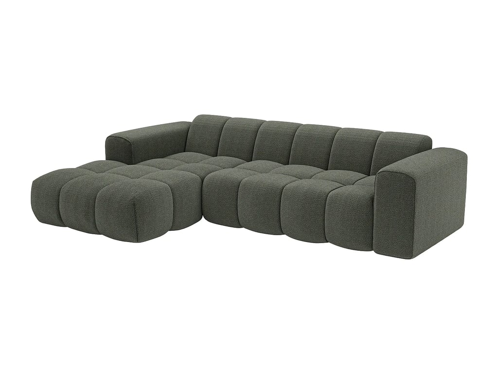 Caleso canapé d'angle gauche 4 places tissu chenille vert - Vue supplémentaire 2