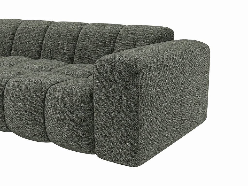 Caleso canapé d'angle gauche 4 places tissu chenille vert - Vue supplémentaire 3