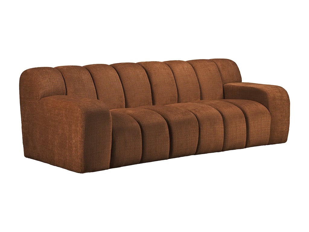 Beladon canapé 3 places tissu chenille terracotta - Vue supplémentaire 2