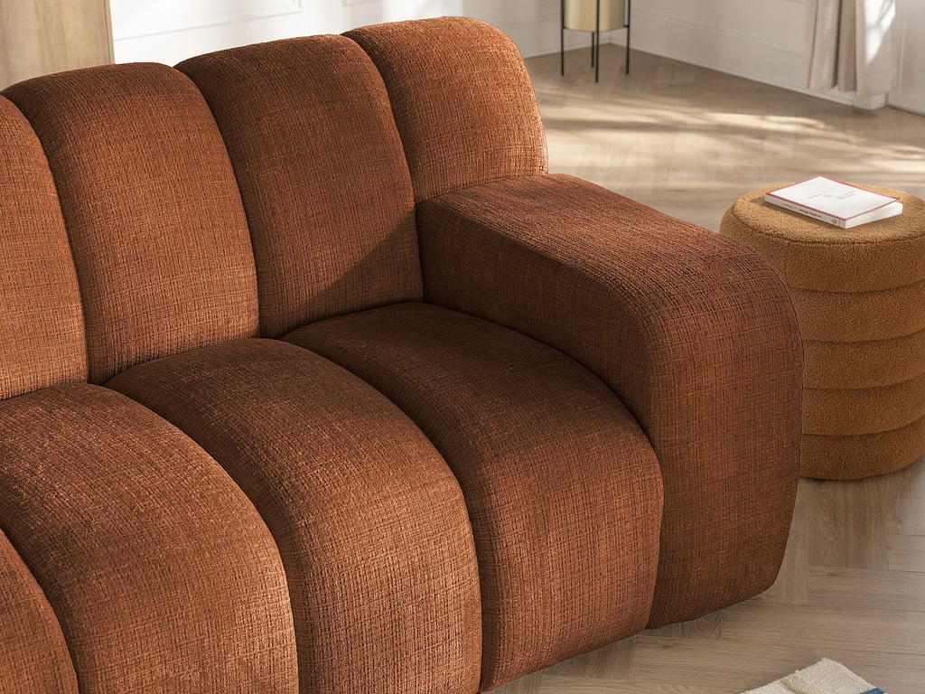 Beladon canapé 3 places tissu chenille terracotta - Vue supplémentaire 3