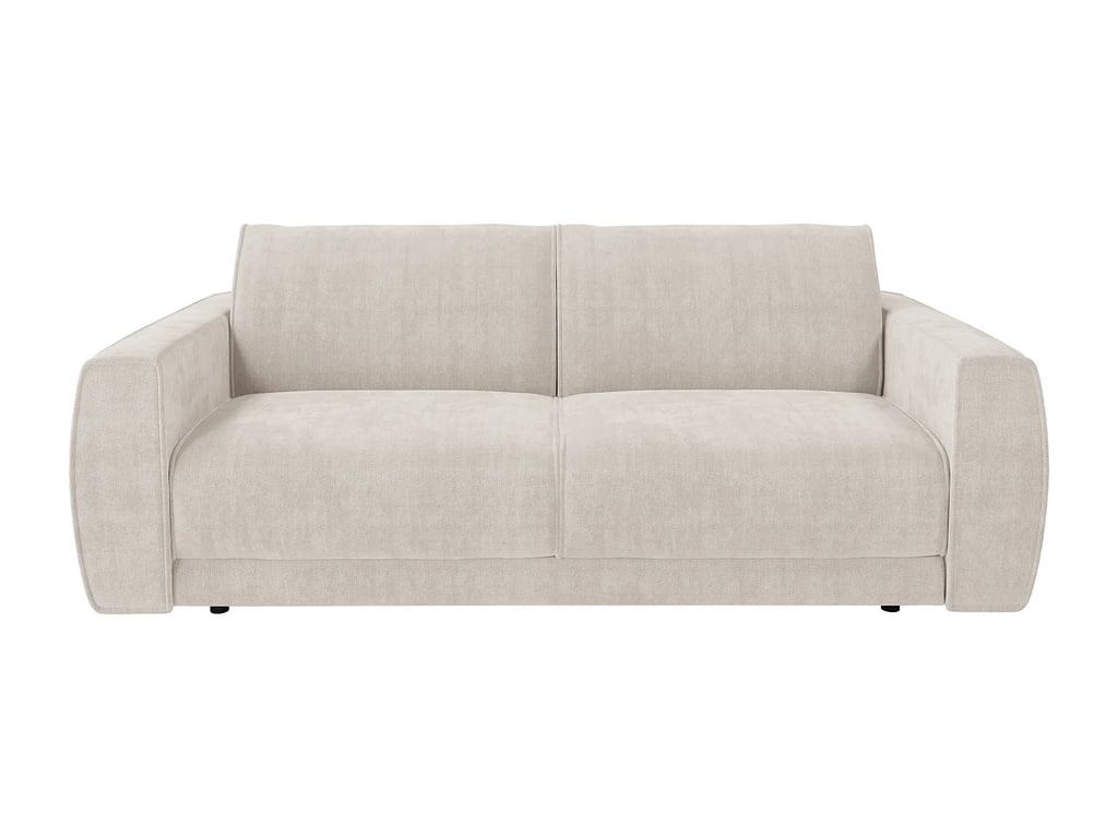 Vomera canapé convertible 3 places tissu chenille beige - Vue supplémentaire 2