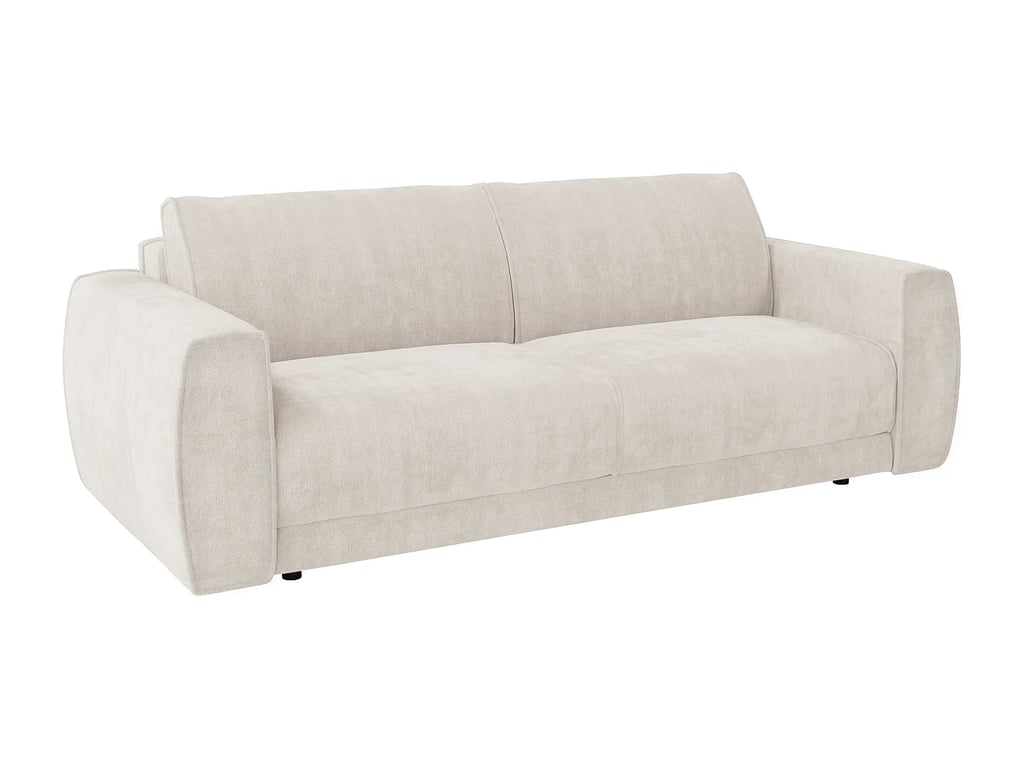 Vomera canapé convertible 3 places tissu chenille beige - Vue supplémentaire 3