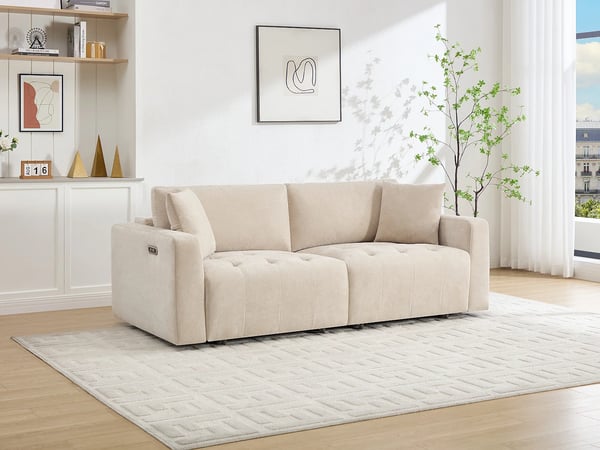 Dimarias canapé 3 places tissu beige relax électrique