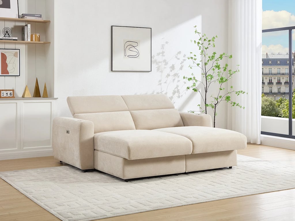 Beralda canapé 3 places tissu beige relax électrique - Vue supplémentaire 1